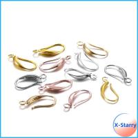 X-STARRY ตะขอวัสดุทองแดง12ชิ้นเครื่องประดับทำเครื่องเพชร4สี DIY ตะขอต่างหูที่เกี่ยวต่างหูทำด้วยมือ