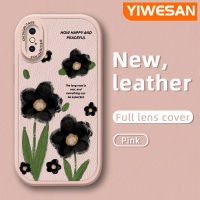 YIWESAN เคสดีไซน์ใหม่ซิลิโคนนิ่มลายดอกไม้สุดสร้างสรรค์,เคสมือถือกันกระแทกป้องกันการตกสำหรับ IPhone X Xs Xr IPhone Xs Max เคสใส่โทรศัพท์หนังพร้อมเคสป้องกันการตกสำหรับกล้องเลนส์คลุมทั้งหมด