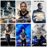 5d Diamond Painting Fast And Furious Poster Full SquareRound Paul Walker Cross Stitch Kits Wall Art For Home Decor