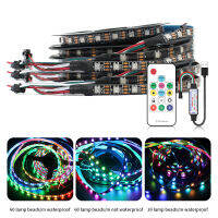 WS2812 LED Strip Light DC 5V 5M 5050 Neon LED Lamp With WS2812 Controller 14 Keys USB LED Light IP30 65 67 150LED 300LED BPCB