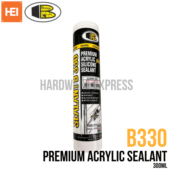 Bosny Premium Acrylic Silicone Sealant B-330 B330 (CLEAR) | Lazada PH