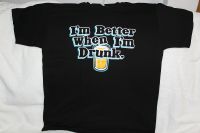 JHPKJBEER IM BETTER WHEN IM DRUNK DRINKING FUNNY HUMOR URBAN T-SHIRT Mens 100% Cotton Casual T-shirts Loose Top Size S-3XL 4XL 5XL 6XL