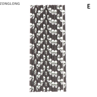 ?ZONGLONG? หลอดกระดาษสำหรับดื่มฮาโลวีนแบบย่อยสลายได้หลอดกระดาษสำหรับงานปาร์ตี้ฮาโลวีน25ชิ้น