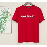 Balma1n เสื้อยืดคอกลม แขนห้าส่วน พิมพ์ลายโลโก้ สีตัดกัน แฟชั่นฤดูร้อน สําหรับผู้ชาย 2022 tys