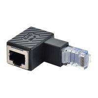 อะแดปเตอร์ปรับมุม RJ45 90องศาสำหรับสายเคเบิลอะแดปเตอร์คอมพิวเตอร์โน๊ตบุ๊คต่อตัวเชื่อมต่อสายเคเบิล LAN Ethernet เครือข่ายอะแดปเตอร์ตัวเมีย