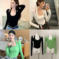 เข้าเพิ่มแล้วค่า ขายดีมาก!! Halter top???(370฿ฟรีส่ง) Detail : เสื้อดีไซน์เก๋มาแล้วค่า แขนยาว คอยู ดีเทลคล้องคอ เว้าไหล่