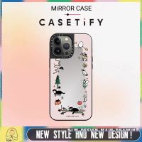 Cute Cat HUGINN AND MUNINN Mirror CASETiFY Phone Case Compatible for iPhone 14 13 12 11 Pro Max X XS MAX XR Case Protective Full Hard Cover