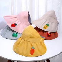 Tyui Topi Bucket เด็กผู้หญิงเด็กน้อยหมวกแคปชาวประมงหมวกอาบแดดครีมกันแดดสำหรับ Topi Anak หรือหมวกฮิปฮอปหมวกกลางแจ้ง3-8Years อุปกรณ์สำหรับทารก