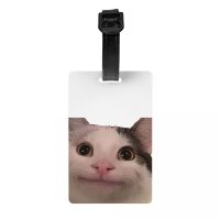 【CW】 Polite Cats Meme Luggage Tags Suitcase Accessories Plastic Holder Baggage Boarding ID