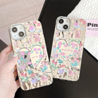 ลายหมีดอกไม้การ์ตูนน่ารักแฟชั่น3มิติสำหรับเคสโทรศัพท์ IPhone 14 13 12 11 Pro Max ความคิดสร้างสรรค์