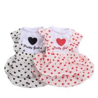 Dog Cat Dress Hearts Design Maid Skirt Pet Puppy Spring/Summer Clothing Apparel Dresses