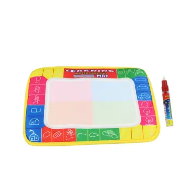Kids Silicone Art Mat With Foldable Cup Brush Holder Color