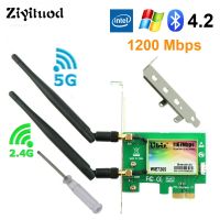 การ์ด Wifi Gfd255Wireless 2.4G/5G WIE7265 4.2บลูทูธแบบ Dual Band PCI Express X1ความเร็วอะแดปเตอร์เครือข่ายกิกะบิตความเร็วสูงถึง867Mbps เดสก์ท็อป