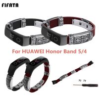 FIFATA dla Huawei Honor Band 5 Retro skórzany motyl klamra Wtach zespół dla Huawei Honor Band 4 bransoletka zamienna opaska