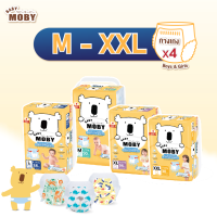 [Baby Moby] เบบี้ โมบี้ ผ้าอ้อมสำเร็จรูป ชนิดกางเกง (Size M , L , XL , XXL) Pants Diapers ( ยกลัง*4 เเพ็ค )