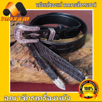 ร้านค้าอันดับ1 ขายหนังแท้ สวย ต้องที่่ร้าน ThaiComplex  เข็มขัดสุดเทห์ หนังจระเข้แท้ Classic belt and Buckle  สไตล์คาวบอย Cowboy สีดำ