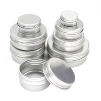 20pcs aluminum jar 5g 10g 15g 20g 30g 40g 50g 60g metal cream jar silver aluminum tin metal Threaded cosmetic container