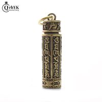 1PC Buddha Sutra Cylinder Pendant Keychain Hanging Necklace Jewelry Pill Box Medicine Case Container Bottle Keychains Key Chains