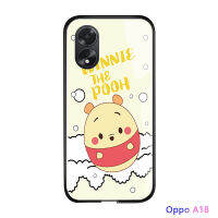 เคสใส่โทรศัพท์สำหรับ OPPO A38 A18น่ารักสำหรับผู้หญิงการ์ตูนน่ารักสำหรับเด็กผู้หญิงปลอกไข่มีเมตตามิกกี้มินี่โดนัลด์หมีพูฝาหลังกระจกเทมเปอร์เคสมันวาว