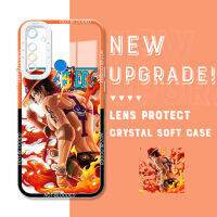 สำหรับ Realme 5 5i 5S 6i การ์ตูนลูฟี่เอซคริสตัล Zoro Nami นิ่ม Casing Ponsel คลุมทั้งหมดเคสมือถือใสเพื่อการป้องกันกล้อง