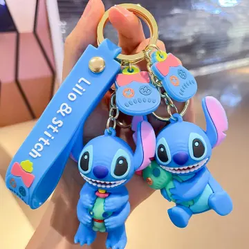 Stitch Disney Keychain Cute Stitch Doll Keychains Kids Cartoon PVC Key  chain Car Keyring Bag Accessories Children Birthday Gift