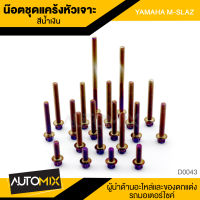 น็อตแคร้ง น๊อตแคร้ง หัวเจาะ สำหรับ YAMAHA M-SLAZ (จำนวน 21 ตัว) อะไหล่แต่งรถมอไซค์ D-0033 / D-0043