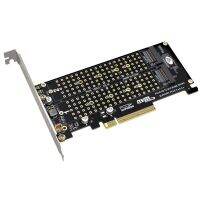 PCI-E X8 X16 Double Disk Transfer Card NVME M.2 MKEY SSD RAID Array Expansion Adapter Motherboard PCI-E 3.0 4.0