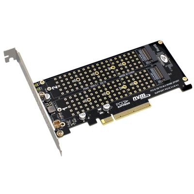 PCI-E X8 X16 Double Disk Transfer Card NVME M.2 MKEY SSD RAID Array Expansion Adapter Motherboard PCI-E 3.0 4.0