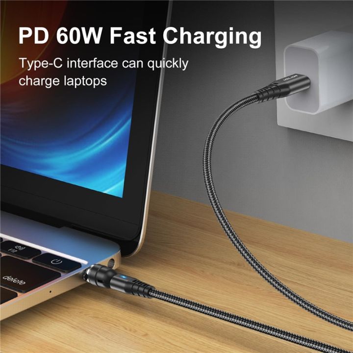 chaunceybi-60w-5a-magnetic-cable-fast-4-0-p40-540-rotate-type-c-to-data-charger-wire