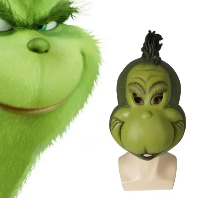 เด็กการ์ตูน Grinch หน้ากากคอสเพลย์เด็กคริสต์มาสเครื่องแต่งกายปาร์ตี้อุปกรณ์ประกอบฉาก