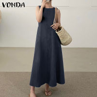 MASHYCHIC VONDA Sundress มีจีบยีนส์เสื้อยืดคอกลมวินเทจผู้หญิง (ลำลองเกาหลี)