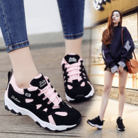 NEW พร้อมส่งภายใน 24 ชม. รองเท้าผ้าใบผู้หญิง รองเท้าวิ่ง ส้นสูง 3cm ผูกเชือก Womens Sneakers Casual Wear Casual Shoes