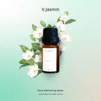 น้ำมันหอมระเหย 100% กลิ่น V.jasmin ขนาด 10ml 1ขวด Pure Aroma Oil 100% 1piece แบบเยาะ เปิดฝาใช้ได้เลย (ไม่มีกล่อง) (no box) ใช้กับตะเกียงอโรมา Aromatherapy Oil