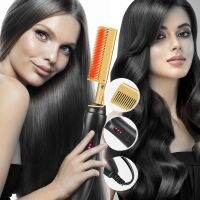 [Hot On Sale] Professional Hair Straightener Flat Irons Heating Hot Comb Electric Hair Styling Comb Curling And Straightening Wet Dry Use