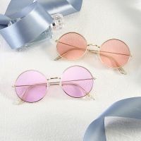 Fashion Vintage Round Sunglasses Woman Brand Designer Sun Glasses For Woman Alloy Mirror Candy Color Pink Red Black Yellow