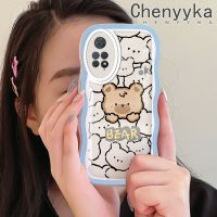 เคส Chenyyyka สำหรับ Xiaomi Redmi โน๊ต11 Pro Note 5G 11e ลายหมีการ์ตูนสร้างสรรค์ดีไซน์ใหม่เคสโทรศัพท์แบบใสซิลิโคนนิ่มกล่องกันกระแทกป้องกันเลนส์กล้องเคสโปร่งใส