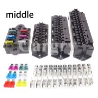 1 Set 8 10 12 15 Ways Middle Car Blade Fuse Holder Standard Automobile Circuit Controller Box with Crimp Terminal