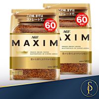 Maxim coffee กาแฟแม็กซิม (ถุงสีทอง) แบบรีฟิว 120 กรัม ชนิดถุงเติม กาแฟ maxim นำเข้าจากญี่ปุ่น