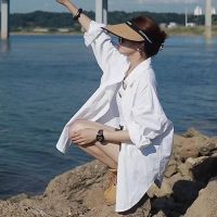 ♚▦❅ White shirt womens design niche European style Korean version loose lazy style casual shirt jacket boyfriend style top