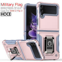 เคสโทรศัพท์เกราะกันกระแทก HOCE สำหรับ Iphone Samsung Galaxy Z Flip 4 3 5G ZFlip4 ZFlip3ขาตั้งโทรศัพท์ฝาแข็งขาตั้งโทรศัพท์