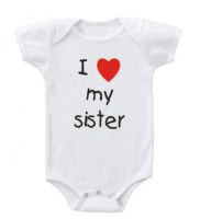 [COD] I love my sister brother and romper short-sleeved European style cute ins cross-border new jumpsuit