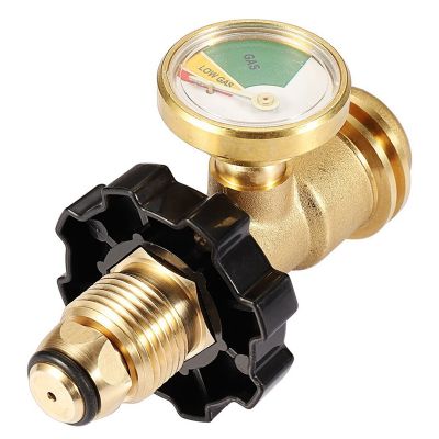 Universal Fit Propane Tank Adapter Converts Pol to QCC1 / Type 1 with Gauge, Propane Hose Adapter for RV , BBQ Grill