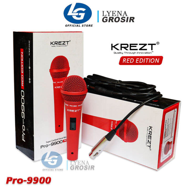 Mic Kabel Krezt Pro Red Professional Dynamic Microphone Super