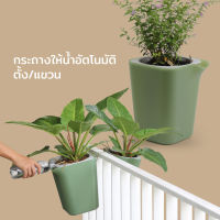 กระถางต้นไม้ กระถางให้น้ำอัตโนมัติ ตั้ง/แขวน ไซส์ S - Qualy Oasis square pot (S)