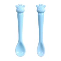 Safety Soft Silicone Cartoon Deer Spoon for Baby Infant Feeding Milk Soup Child Baby Boy Girl Color Training Spoon Tabelware Bowl Fork Spoon Sets