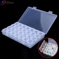 DISSO 28 สล็อต ชัดเจน พลาสติก เครื่องประดับ กล่องเก็บของ เคสลูกปัด เล็บ Rhinestones Organizer