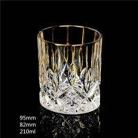 แก้ววิสกี้เก่าคริสตัลสีทองแก้วน้ำเก็บร่องไวน์แก้วบาร์ Vasos De Cristal Verre A Vin Vidro Tumbler