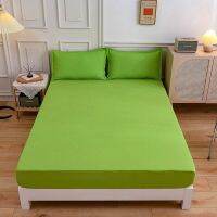 1pc Solid Color Fitted Sheet Mattress Cover Super Soft Microfiber Bed Sheet Set Deep Pocket Breathable Wrinkle Single Double Bed