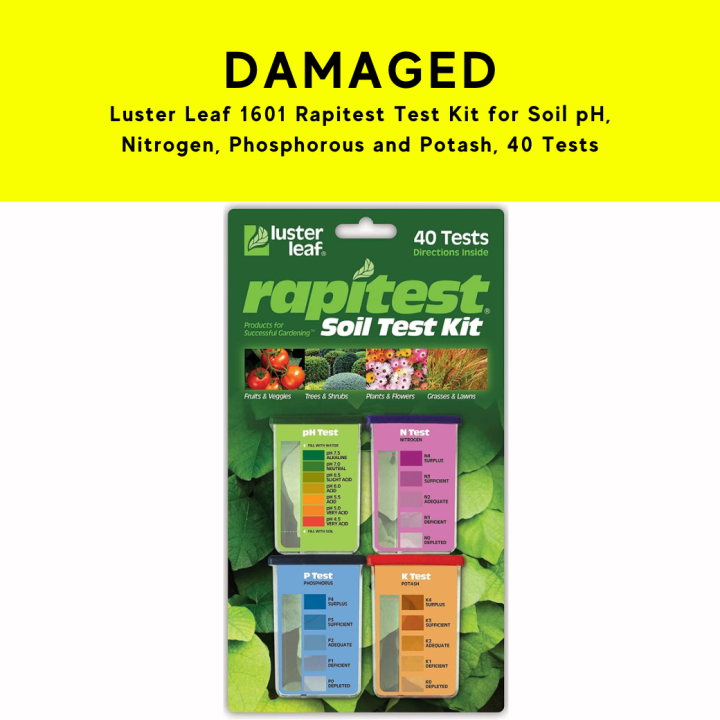 DAMAGED Luster Leaf 1601 Rapitest Test Kit for Soil pH, Nitrogen