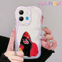 Jlingji เคสสำหรับ Infinix Smart 6 HD Smart 6 Plus Smart 7เคสแฟชั่นหน้ากากเด็กมีลวดลายเนื้อครีมขอบเป็นคลื่นกันกระแทกแบบใสนิ่มเคสมือถือโปร่งใสลายกล้องถ่ายรูปสร้างสรรค์เคสซิลิกาเจลป้องกัน